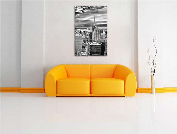 Pixxprint Skyline New York als Leinwandbild/Grösse: 3 Teilig (120x80) cm/Wandbild/Kunstdruck/fertig