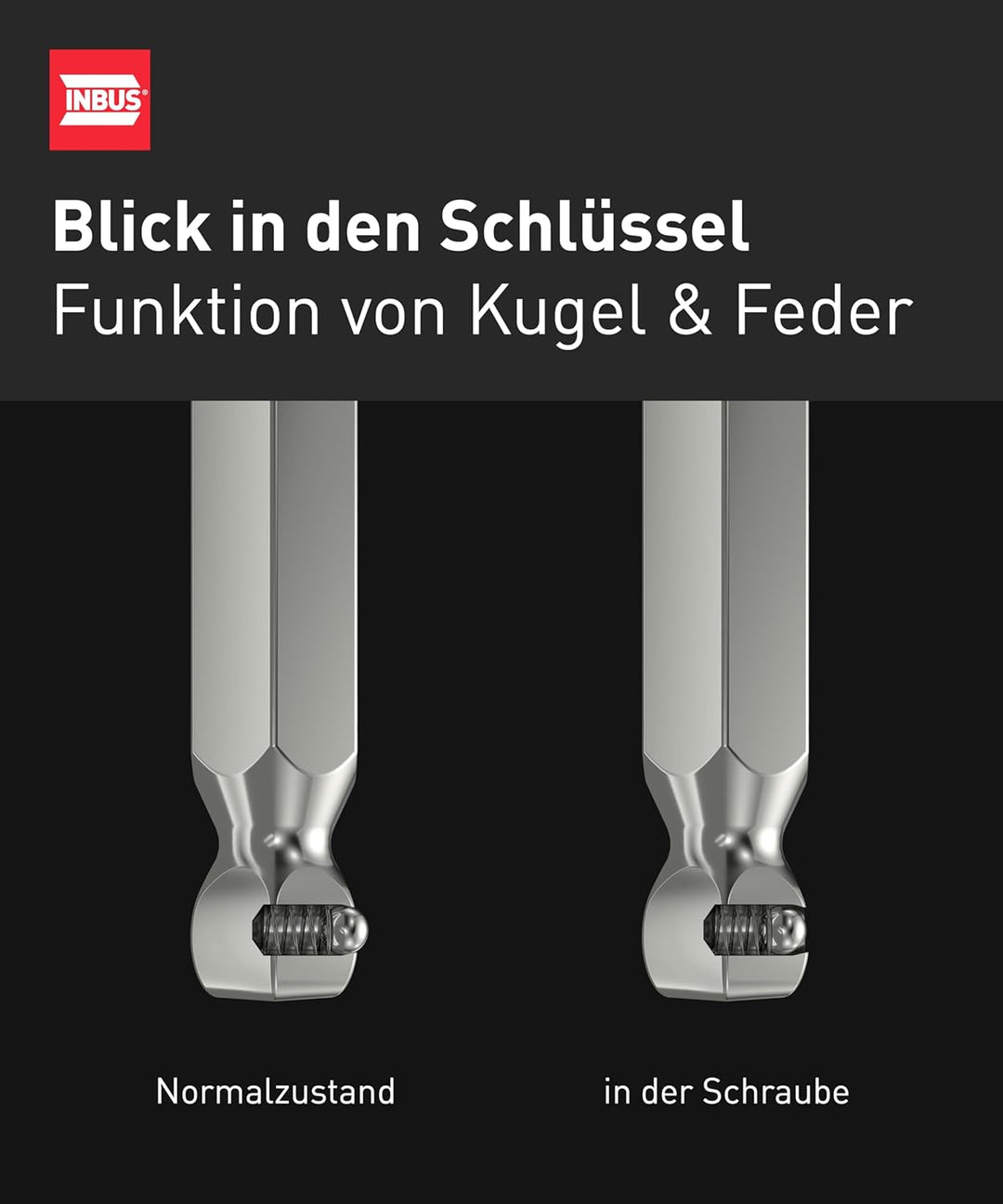 INBUS® 76893 — Das Original. Made in Germany — Set 9tlg, 1.5–10mm, mit GeckoTip® & Kugelkopf 9× (1.5