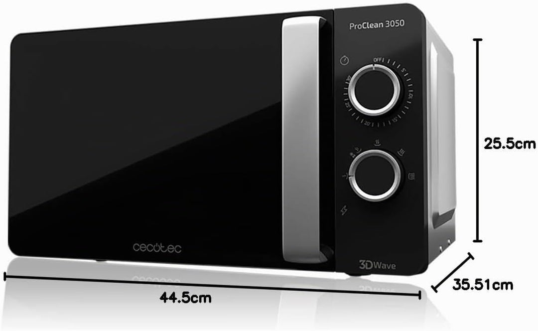 Cecotec Microondas ProClean 3050, 20 Liter- Kapazität, Ready2Clean-Beschichtung, 700 Watt-Leistung,