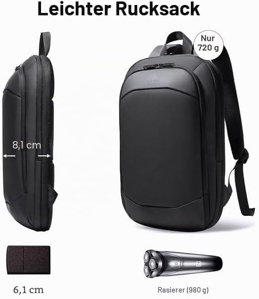 Laptop Rucksack Herren Business Rucksack leicht 15.6 Zoll wasserdichter erweiterbarer Reiserucksack