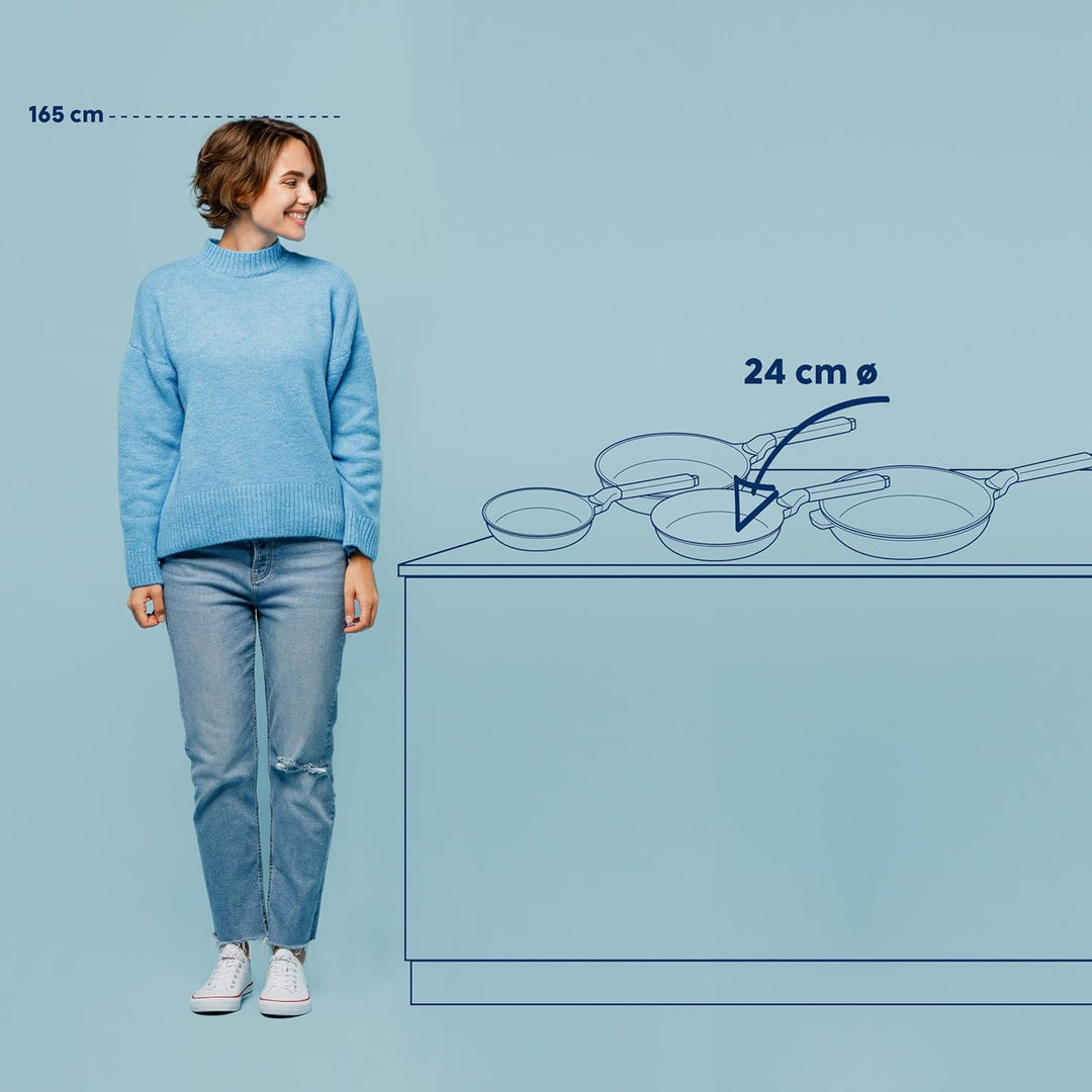 kela Bratpfanne Vitana, Ø 24 cm, Aluguss, grau, recycelbar, Allherdboden, antihaftbeschichtet, hitze