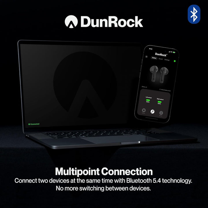 Semi In-Ear Kopfhörer Bluetooth 5.4 – Kabellose Ohrhörer mit Hybrid-ANC, Multipoint, App-Steuerung,