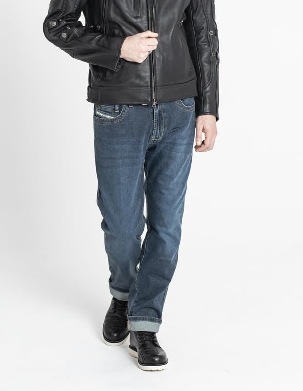 John Doe Taylor Monolayer XTM Motorrad Jeans Stretch Atmungsaktiv mit Protektoren 28W / 34L Indigo,