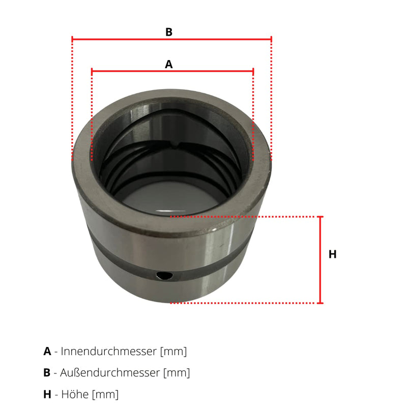 Stahl Gleitlager Buchse 70mm x 80mm x 60mm | Hülsenlager aus Legierter Stahl | Gleitlager 70 x 80 x