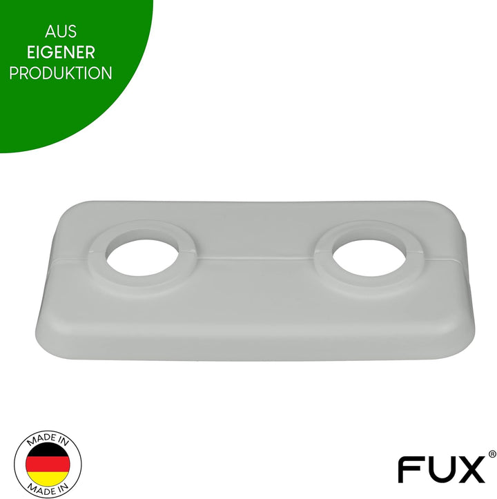FUX 3 STÜCK Doppel Heizungsrohr Rosette, 12mm - 21,3mm, 2-teilig, Heizung, Rohrabdeckung, Abdeckrose