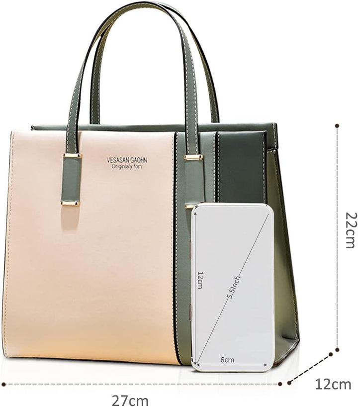 NICOLE & DORIS Damen Handtasche Mehrfarbig Gestreift Umhängetasche Tote Henkeltasche Frauen Elegante