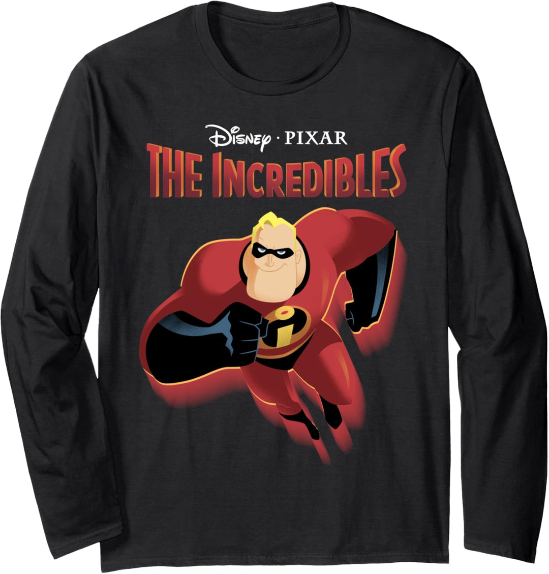 Disney Pixar Incredibles Mr. Incredible Simple Logo Poster Langarmshirt