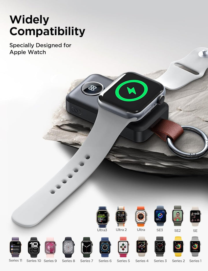 JOYROOM 2000 mAh Kabelloses Ladegerät für Apple Watch-Serie 9/8/7/6/5/SE/4/3/2/UItra 2/Ultra, Magnet