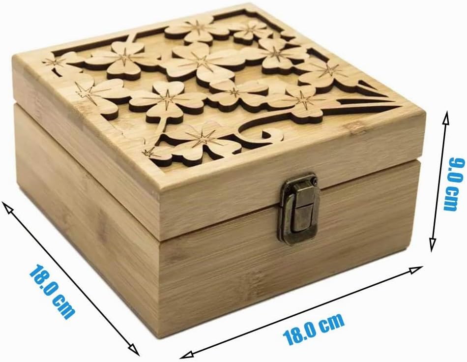 Gracelaza Aufbewahrungsbox aus Bambus für ätherisches Öl Aromatherapie – Holzkiste für 25 Flaschen –
