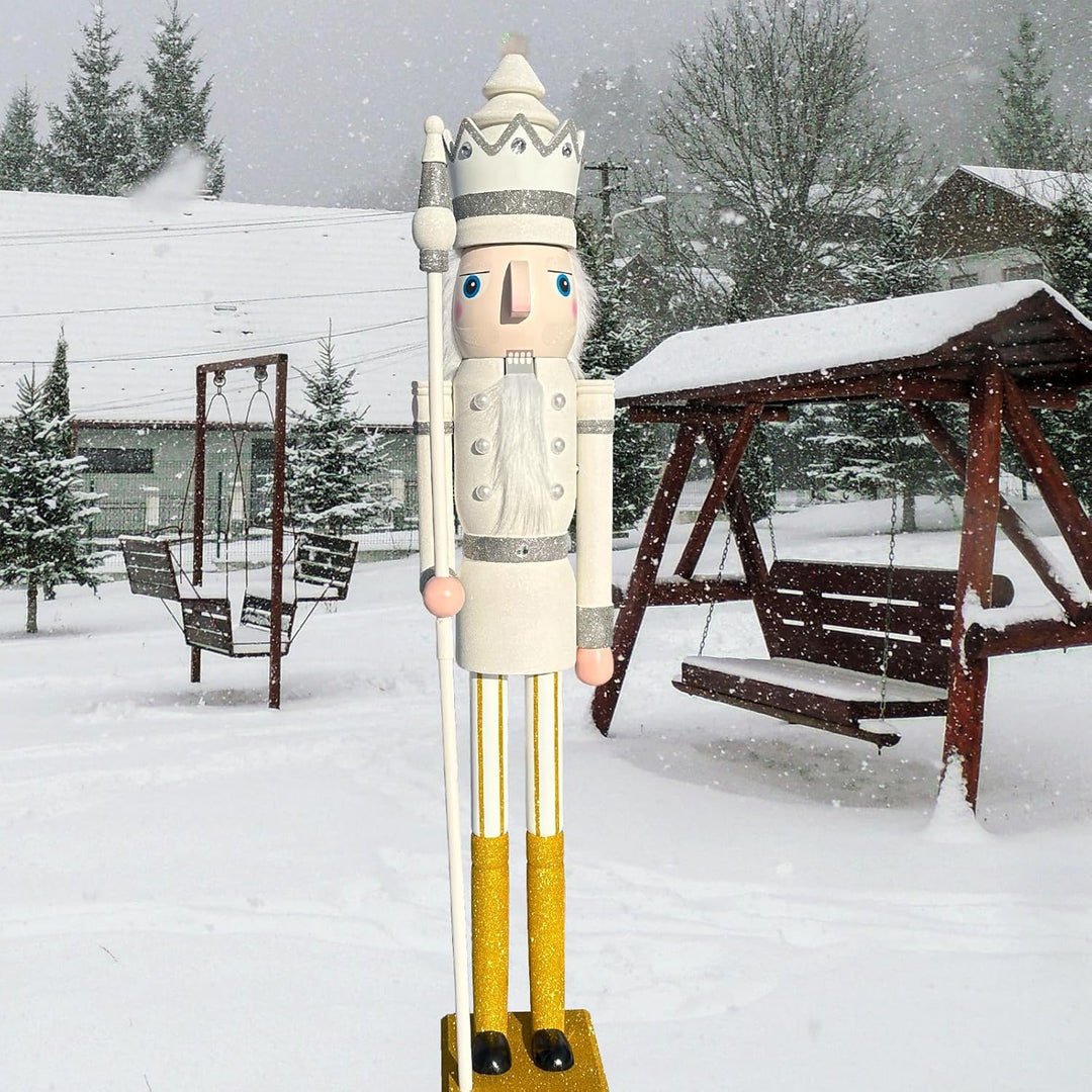 CDL 120cm Weihnachten Holz Nussknacker,Handbemalter Deko-Nussknacker König,für Geschenke, Weihnachte