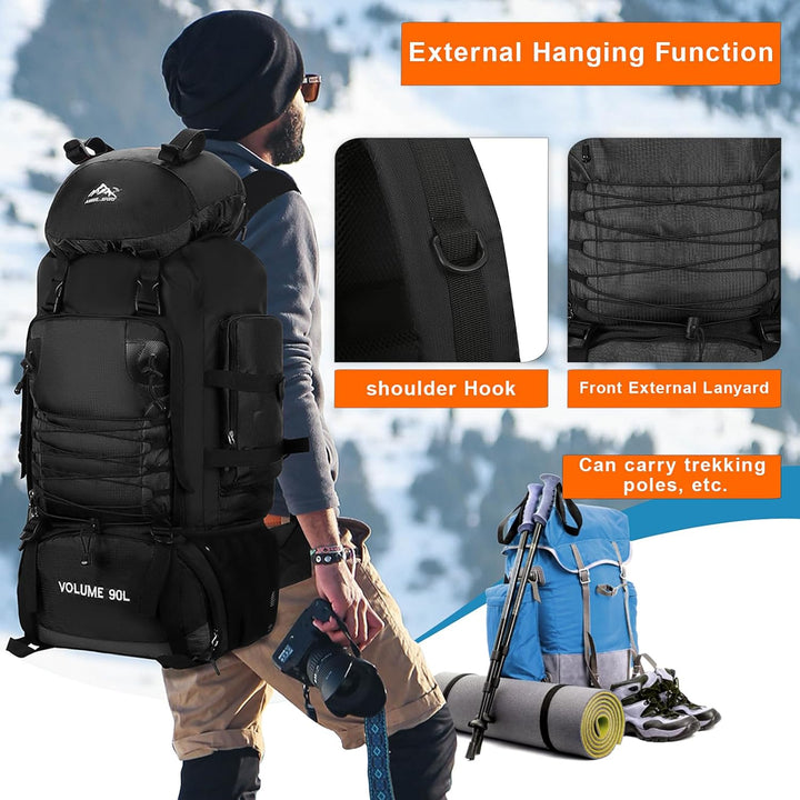 Augot Trekkingrucksack, 90L Grosse Kapazität Wanderrucksack Leichter Campingrucksack Herren Damen Wa