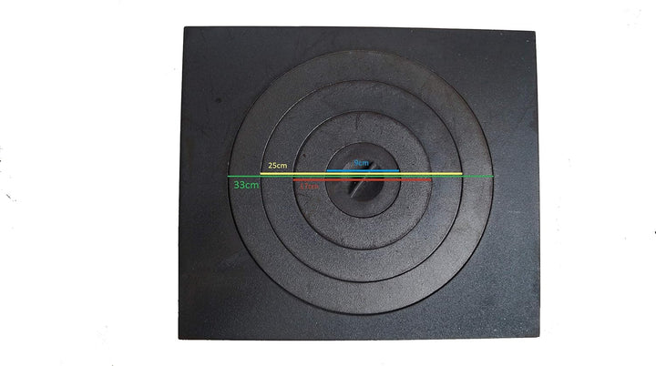Sellon24® Gussplatte Ofenplatte Unbehandelt Gusseisen Ringset Cast Iron Herdring 46x40 cm