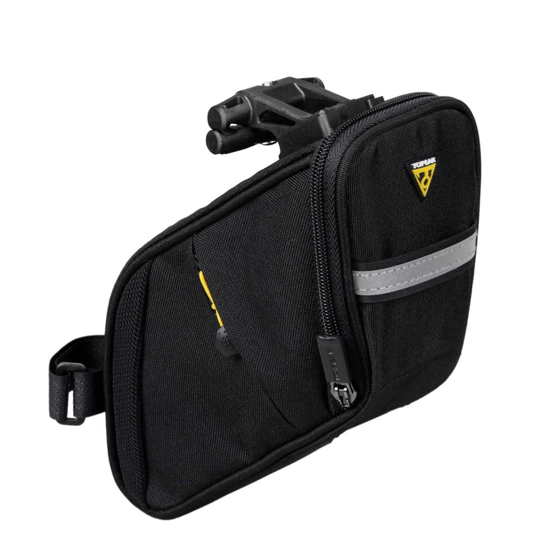 Topeak Aero Wedge Pack DX Satteltasche Schwarz 1,3 L, Fahrradtasche aus 600D Polyester mit QuickClic