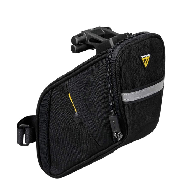 Topeak Aero Wedge Pack DX Satteltasche Schwarz 1,3 L, Fahrradtasche aus 600D Polyester mit QuickClic