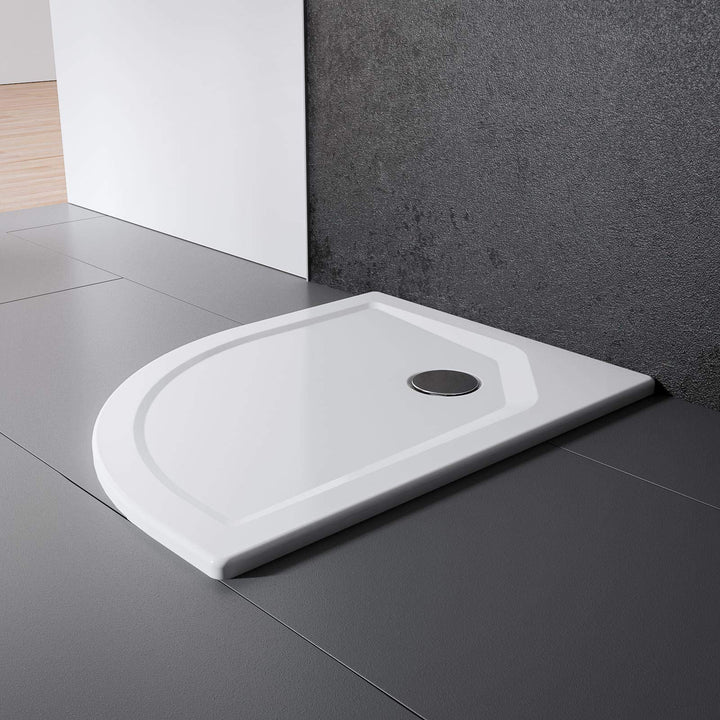 Schulte Duschwanne rund 80x80 cm Extra-flach 3,5 cm, Radius 550 mm, Sanitär-Acryl alpinweiss, inkl.