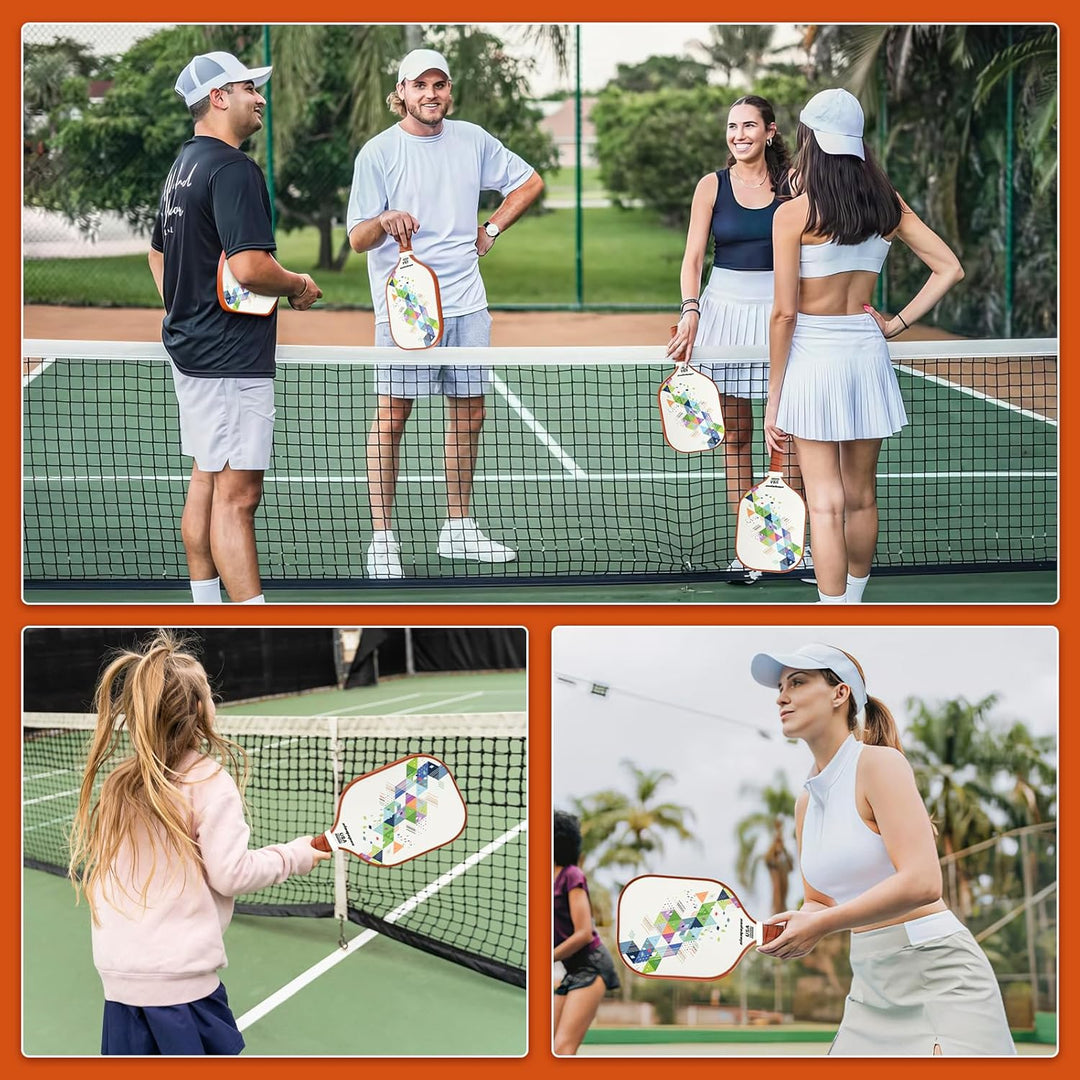 Pickleball-Schläger | Pickle-Ball Set mit 4 | Graphit- und Glasfasern Pickle Ball Schläger | enthält