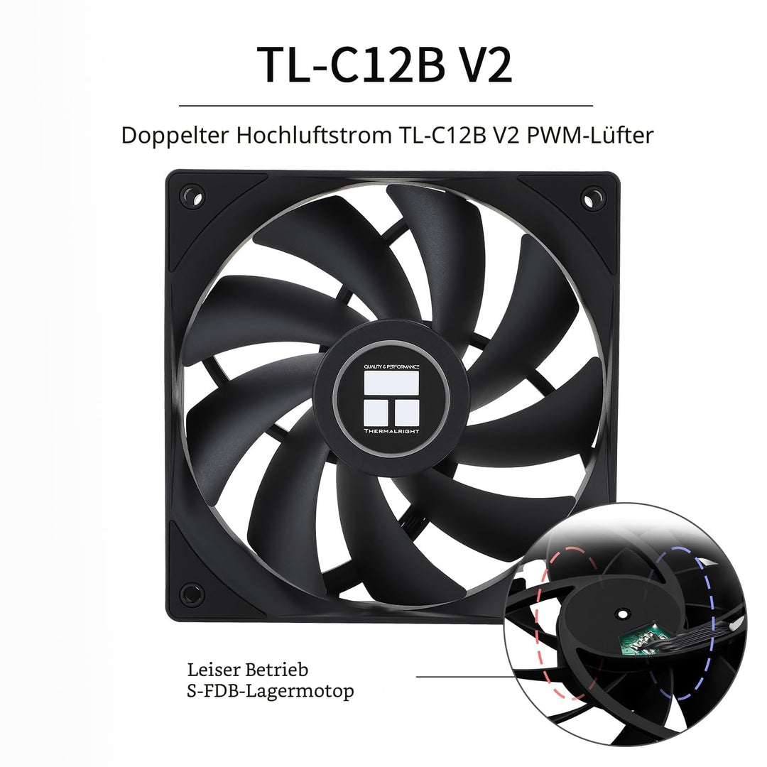 TR Phantom Spirit 120SE CPU-Kühler, CPU-Kühler mit 7 Heatpipes, Doppel-Lüfter 120 mm TL-C12B V2 PWM,