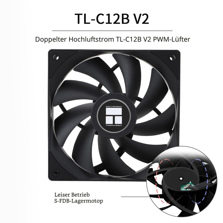 TR Phantom Spirit 120SE CPU-Kühler, CPU-Kühler mit 7 Heatpipes, Doppel-Lüfter 120 mm TL-C12B V2 PWM,