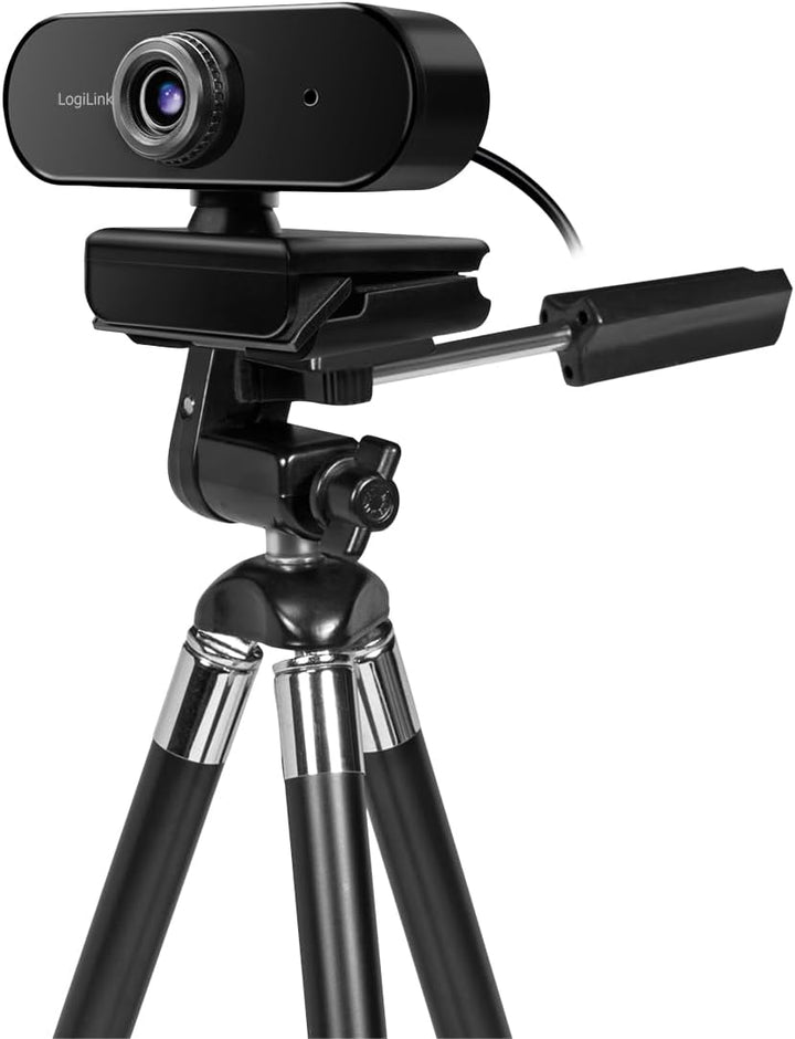 LogiLink UA0371 - Pro Full-HD-USB-Webcam mit Mikrofon für gestochen scharfe Videogespräche über Skyp