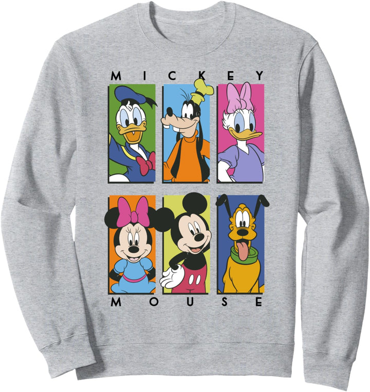 Disney Mickey & Friends Character Panel Red Sweatshirt