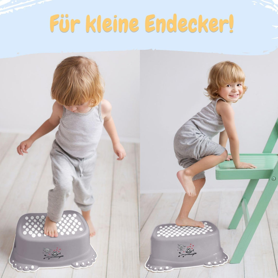 Kinderhocker TÜV Rheinland geprüft! Kinder Toilettenhocker mit Anti-Rutsch Beschichtung für Stabilit