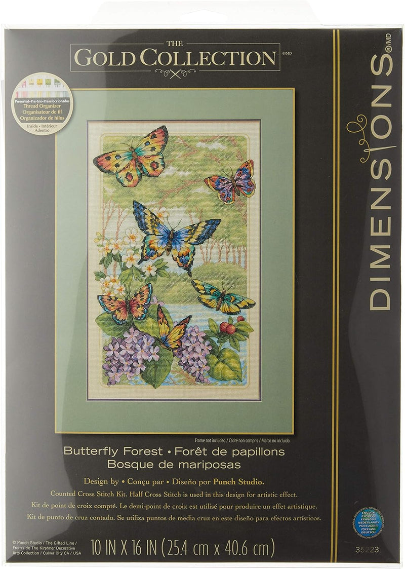 DIMENSIONS Zählmusterpackung mit Zählmuster, Baumwolle Schmetterling Wald, Schmetterling Wald