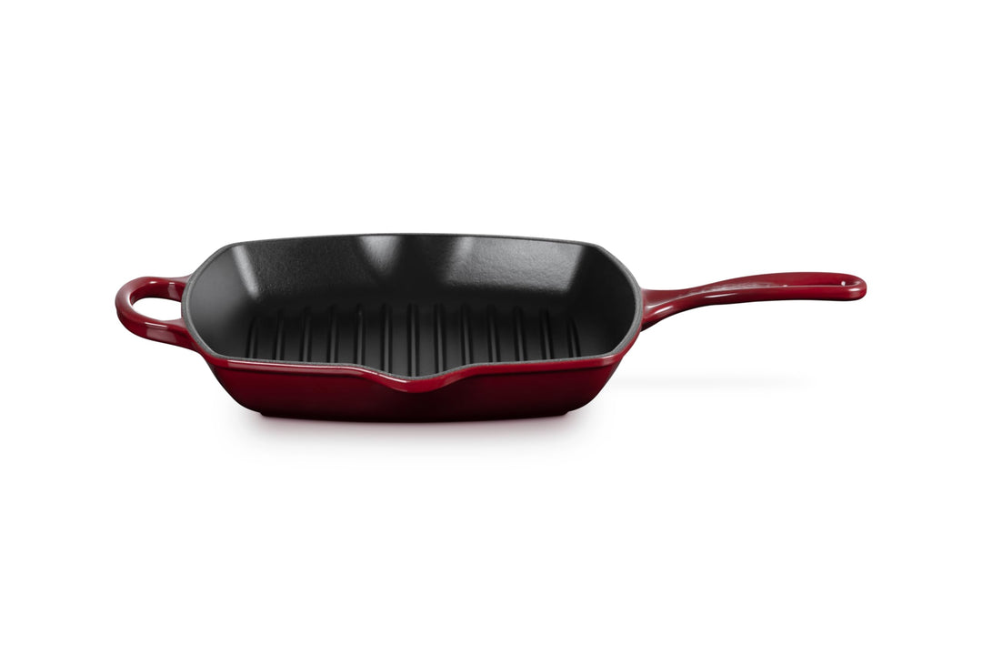 Le Creuset Signature Gusseisen-Grillpfanne, Quadratisch, 26 cm, Für alle Herdarten inkl; induktion g