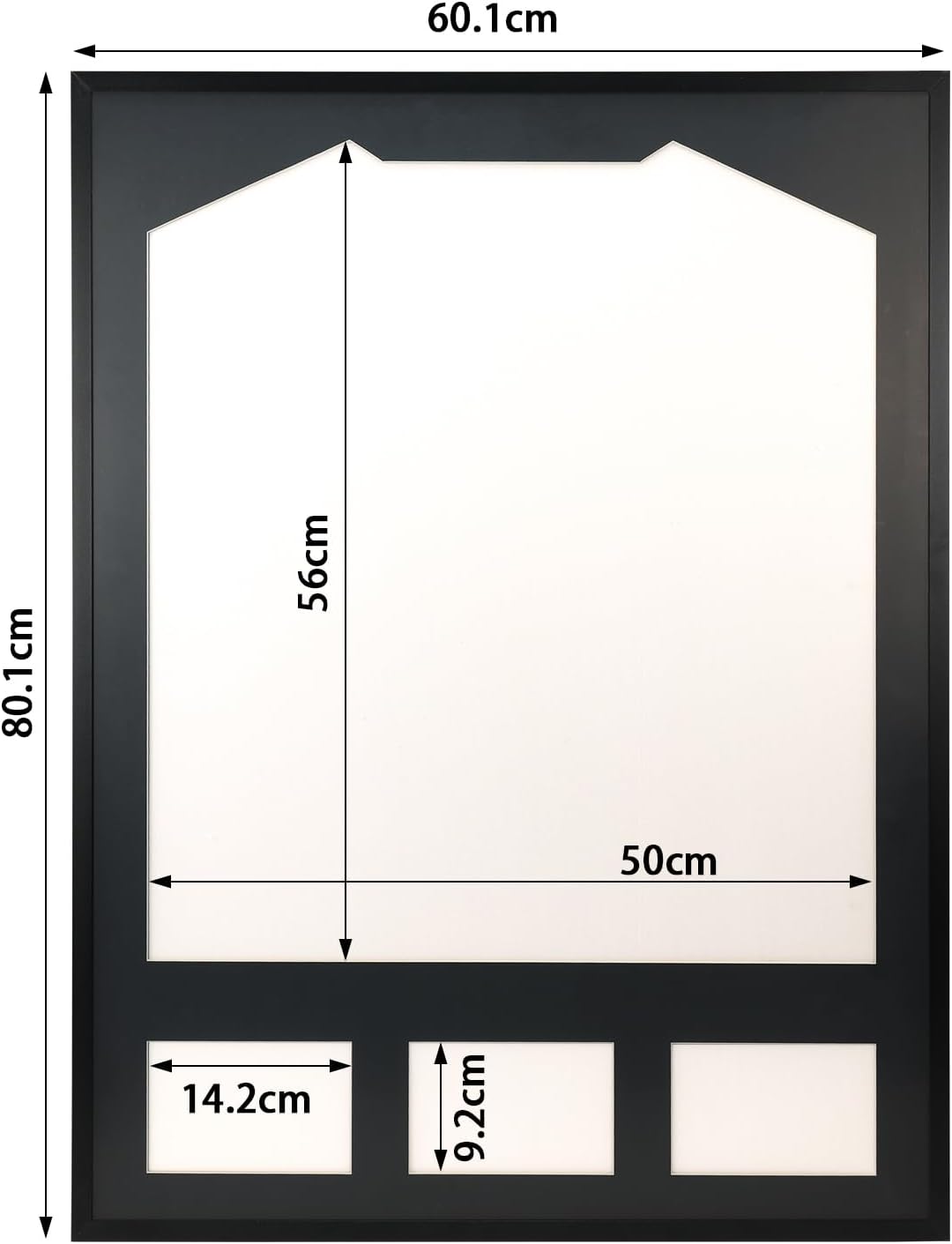 Giftgarden Trikotrahmen 60x80 cm Schwarz - 3D Objektrahmen für Trikots & Memorabilia - Trikot Bilder