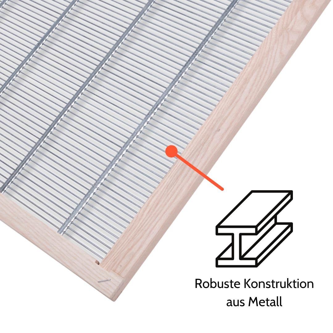 Imkado Absperrgitter Dadant US 12 im Hartholzrahmen (für 509 x 509 mm Beuten-Aussenmass) aus Metall