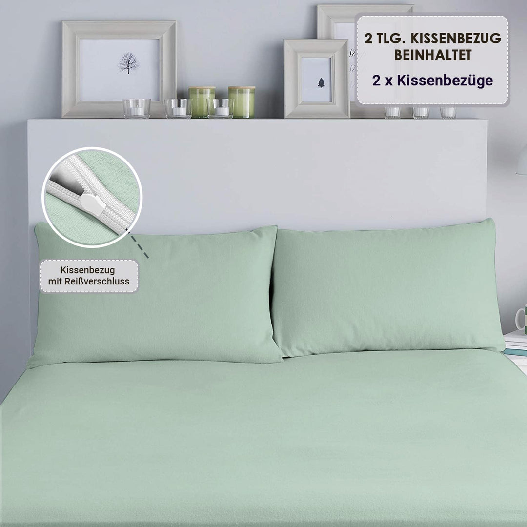 Pizuna Luxuriöser Soft-Satin 2er Pack Kissenbezug 70 x 90 cm Meeresschaum, 800 Fadenzahl Baumwolle K