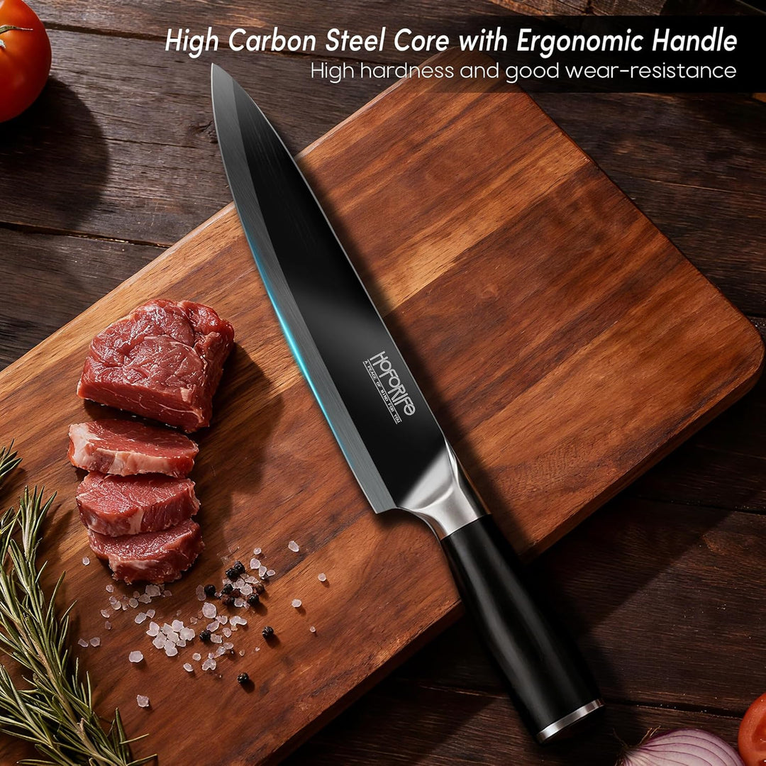 20cm Chefmesser Japanisches Handgeschmiedetes Kochmesser Aus Hochkohlensoffstahl Mit Ergonomischem H