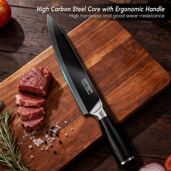20cm Chefmesser Japanisches Handgeschmiedetes Kochmesser Aus Hochkohlensoffstahl Mit Ergonomischem H