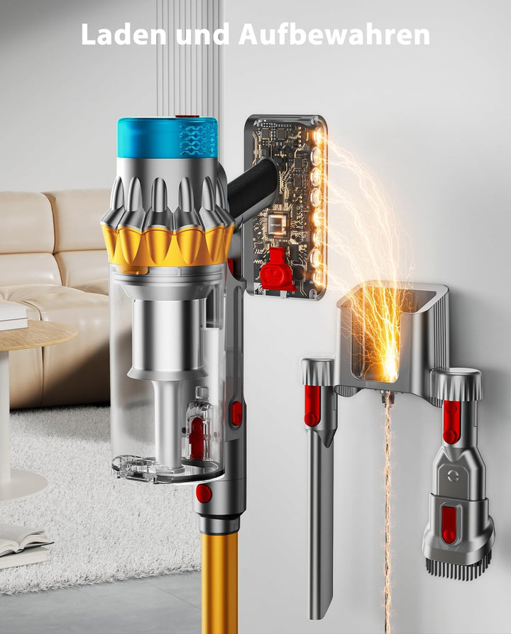 Akku Staubsauger, 50kPa/650W/70Min Staubsauger Kabellos,mit OLED-Display und 1,8-Liter-Behälter, Lei