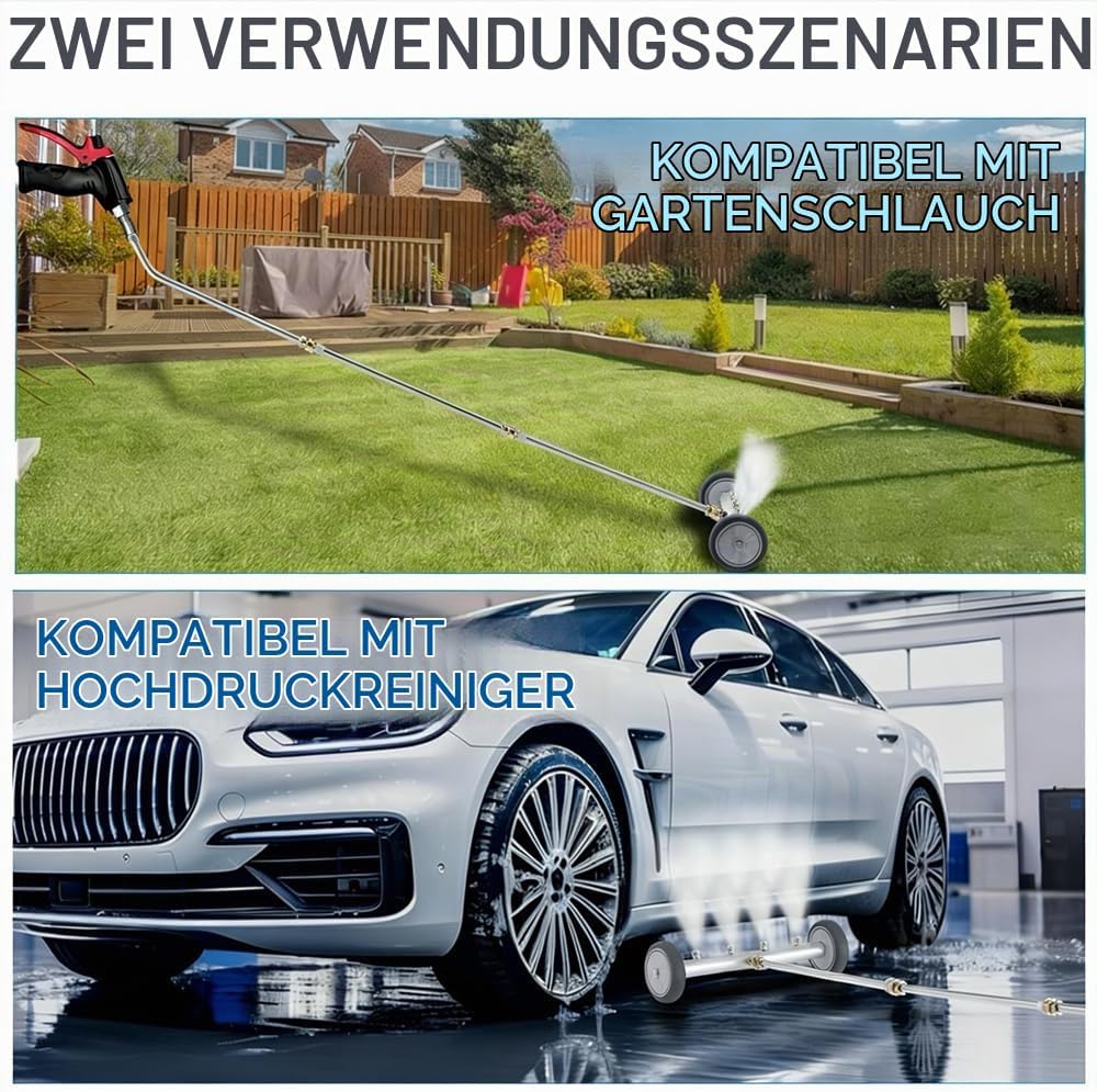 Unterbodenwäsche Auto für Hochdruckreiniger,Unterbodenreiniger Hochdruck mit 3 Verlängerungsrohren &amp;