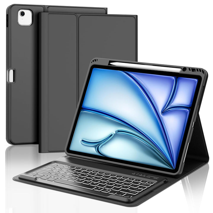 IVEOPPE Tastatur für iPad Air 13 (2025/2024), Hülle mit Tastatur für iPad air 13 Zoll M3/M2, 7-Farbi
