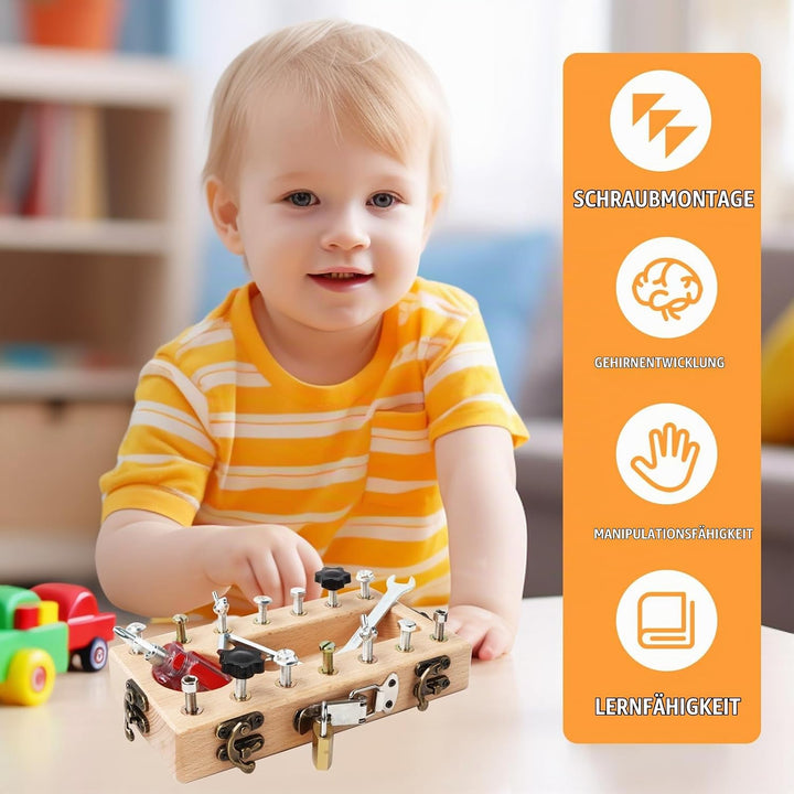 Montessori Schraubendreher Board Set, Montessori Spielzeug für 3 4 5 Jahre alt, Kinder Holz Spielzeu