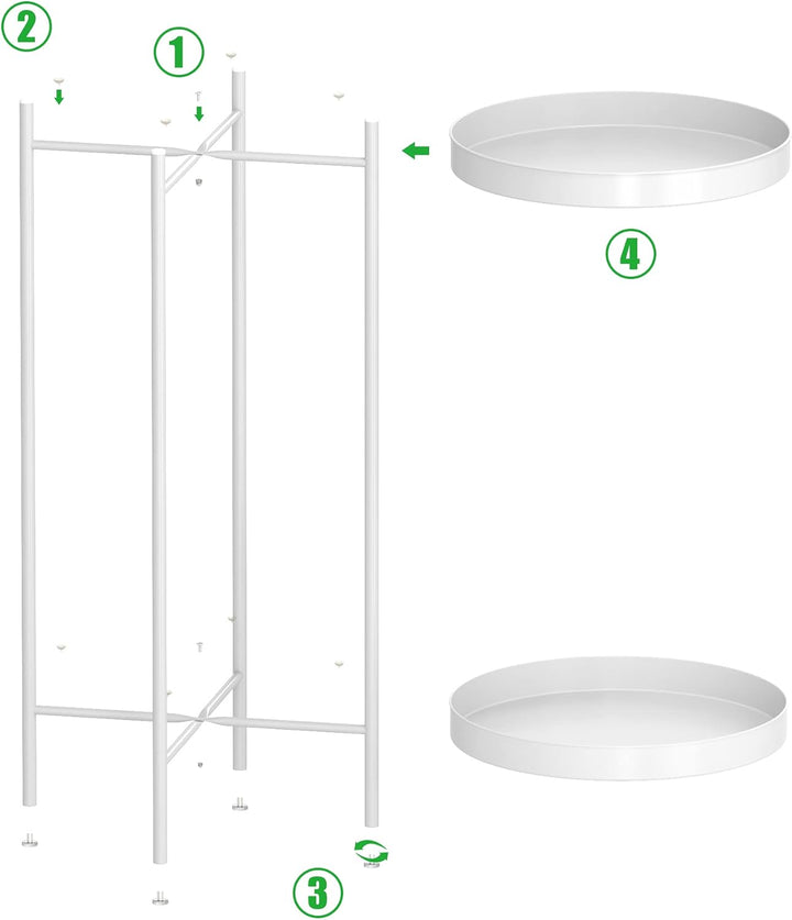 Ovicar Pflanzenständer für drinnen und draussen, Metall, Blumentopfhalter, Tisch, 2 Etagen, hoch, ro