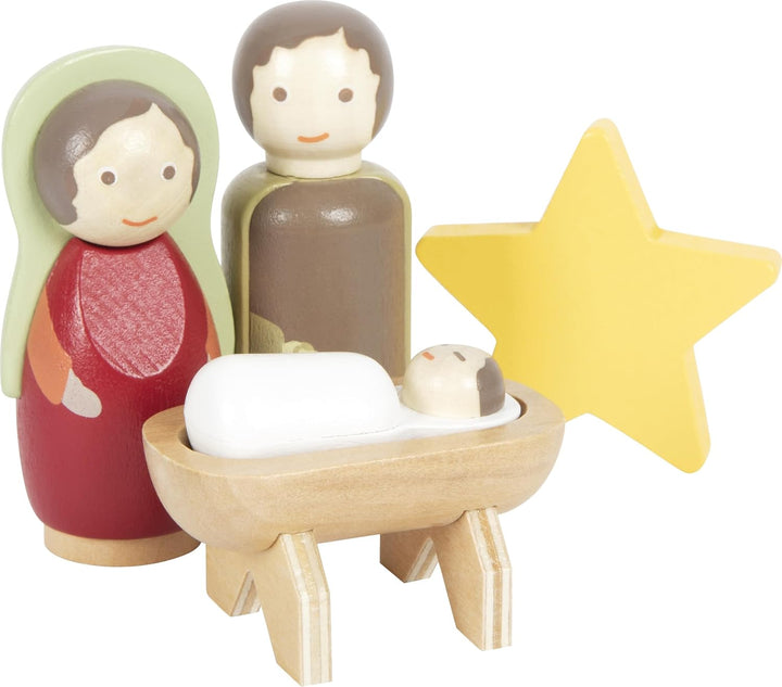 Small Foot Spielset Weihnachtskrippe aus Holz, kindgerechte Weihnachtsdekoration, 12356