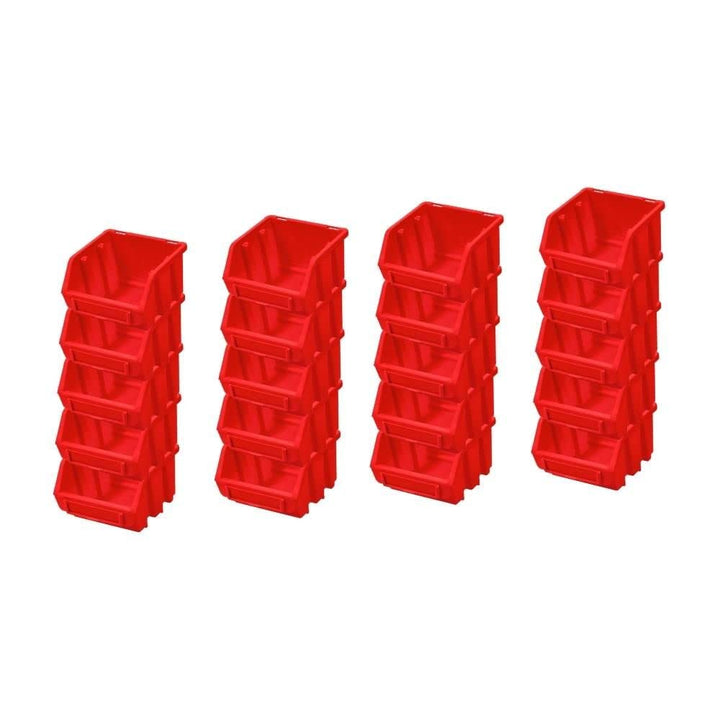 PROREGAL SuperSparSet 20x Sichtlagerbox 1 | HxBxT 7,5x11,6x11,2cm | Rot | Sichtlagerbehälter Sichtla