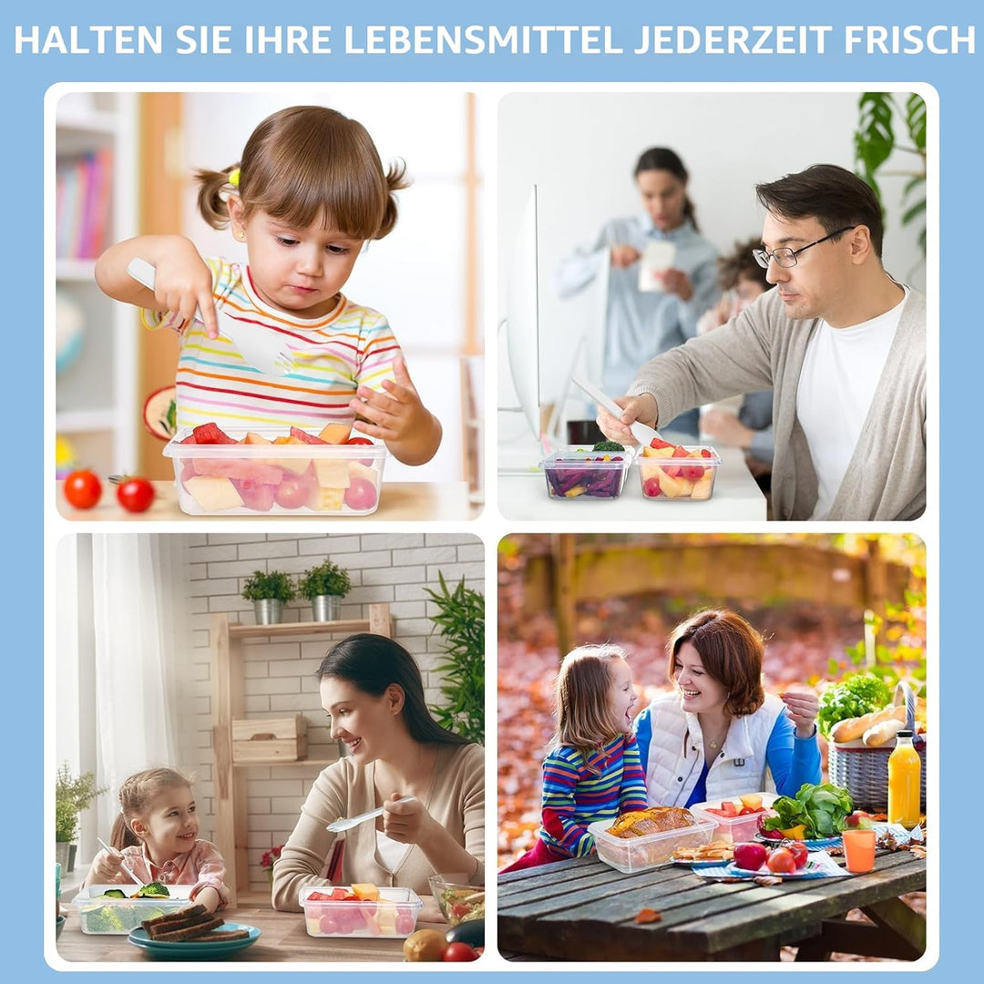 10 Frischhaltedosen mit Deckel (5x1L + 5x520ml), Gefrierdosen &amp; Meal Prep Boxen, BPA-frei, luftdicht