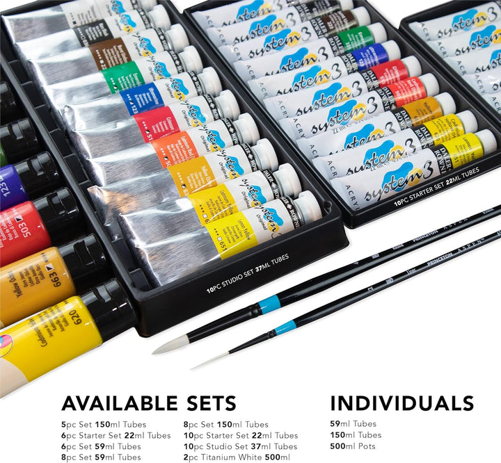 Daler Rowney System 3 Acryl Prozessset 6x59ml sortiert