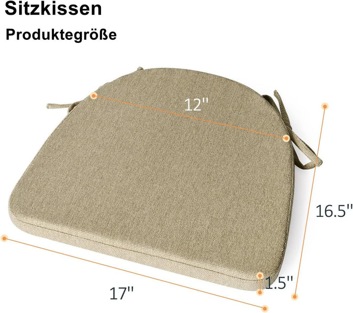 TANYOO 2er Set Sitzkissen Stuhl Waschbares Stuhlkissen mit Bindeband 43 * 41cm Rutschfestes Sitzpols