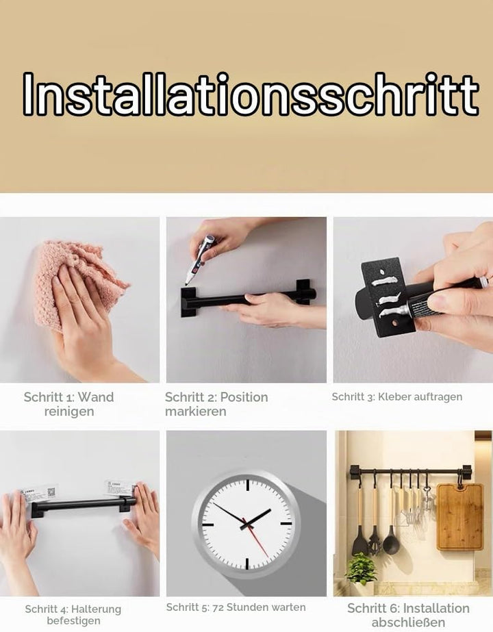 A/N PEPAXON Küchenhalter Hängeleiste Bad Hakenleiste Pfannenhalt für Küchenhelfer Kochzubehör Küchen