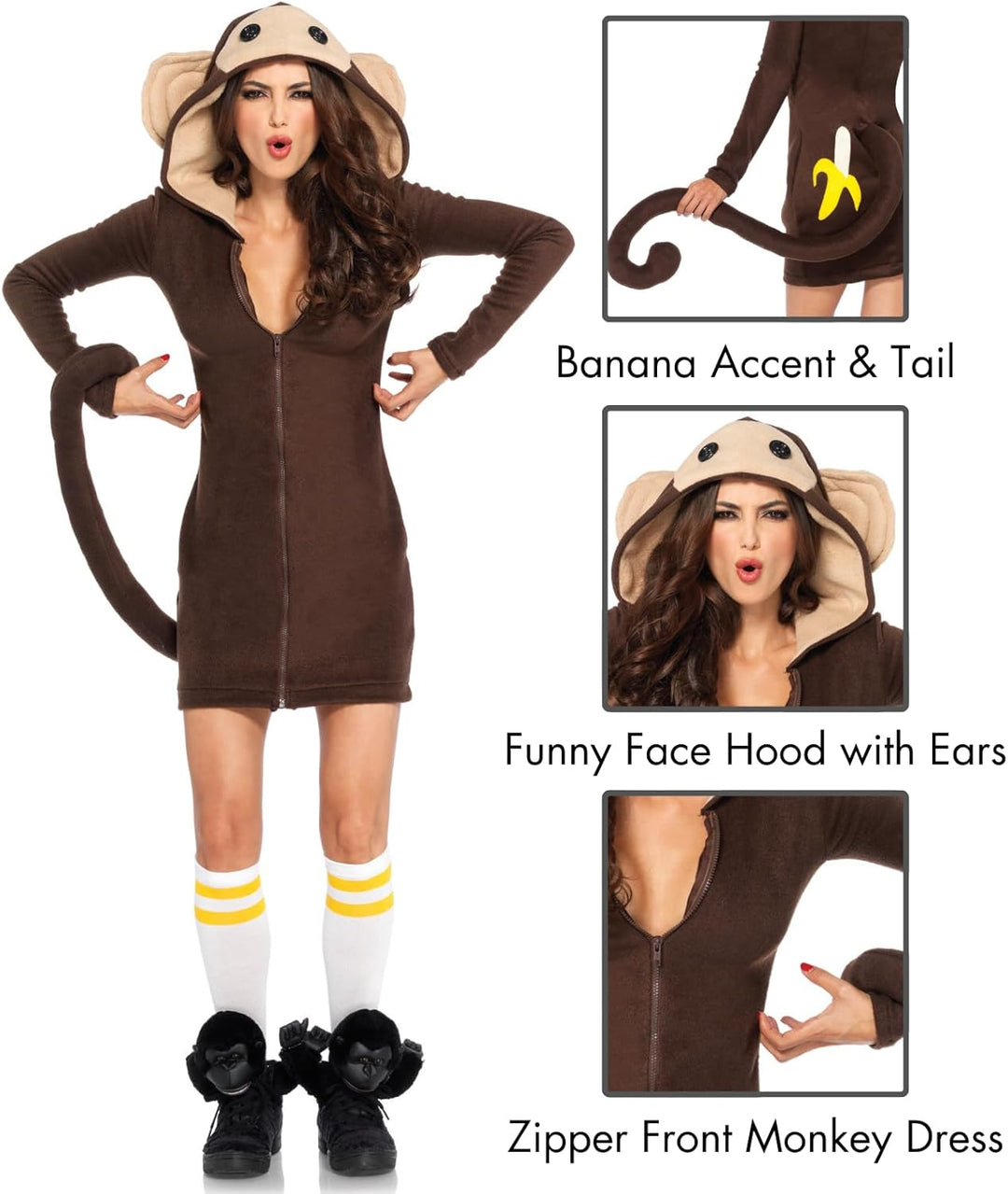 Leg Avenue Women's Cozy Monkey Costume L Moccaccino,tan, L Moccaccino,tan