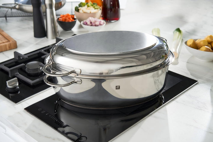 ZWILLING Bräter mit Deckel, Induktionsgeeignet, Edelstahl, 8,5 Liter,