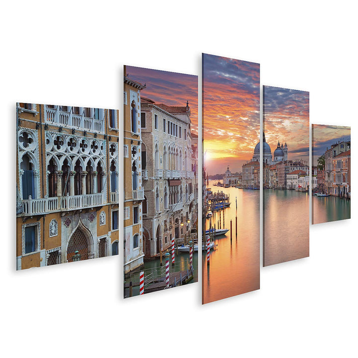 islandburner Bild auf Leinwand Venedig Canale Grande Im Sonnenlicht Bilder Wandbilder Poster Leinwan