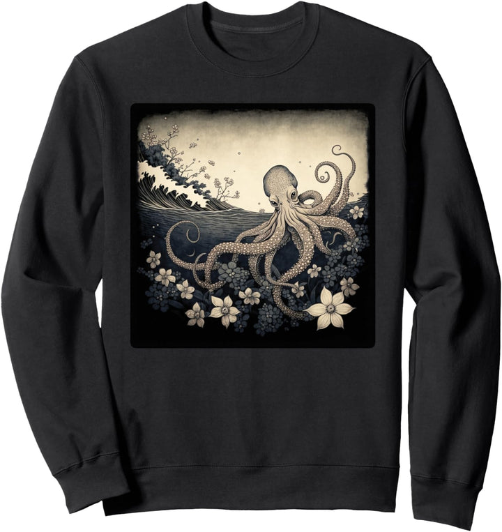 Tintenfisch Oktopus Tentakel Krake Japanische Kunst Sweatshirt