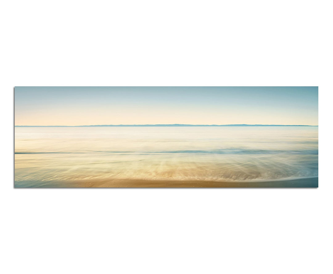 Paul Sinus Art Panoramabild auf Leinwand und Keilrahmen 150x50cm Meer Strand Vintage