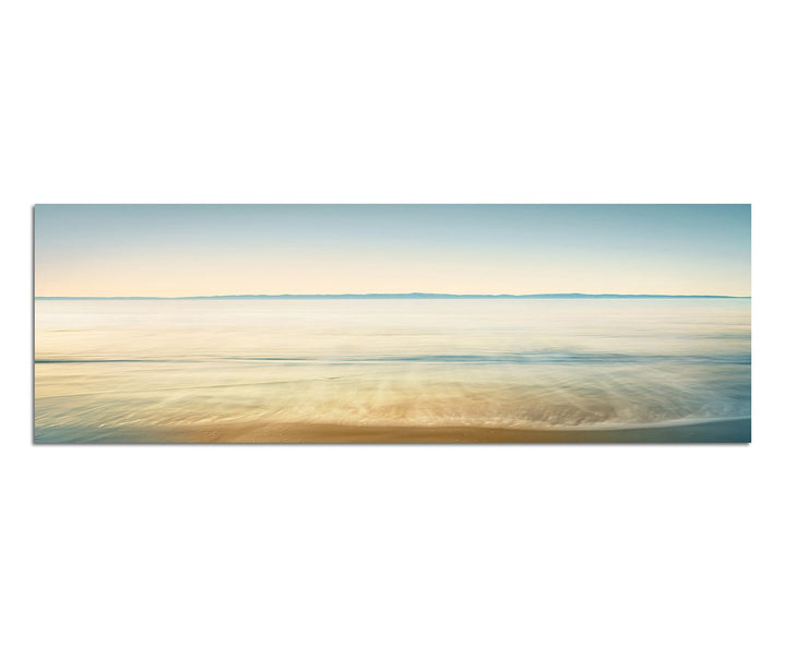 Paul Sinus Art Panoramabild auf Leinwand und Keilrahmen 150x50cm Meer Strand Vintage