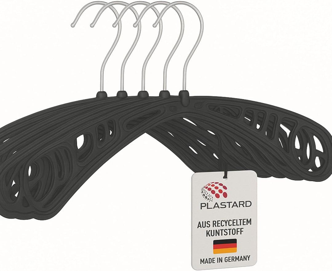 Plastard Kleiderbügel S38 aus Kunststoff 50 Stück, 38cm lang, 360° drehbarer Metallhaken. schmale 0,